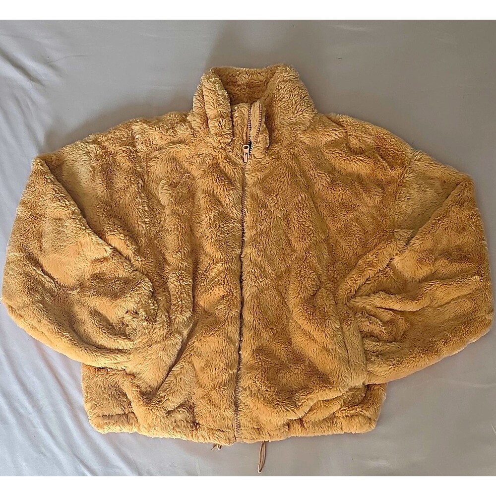 CALI 1850 Women's Beige Full Zip Collared Short Jacket Long Sleeve Size S
